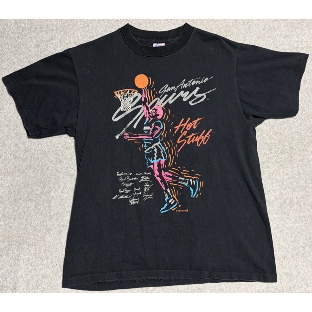 Vintage San Antonio Spurs NBA Hot Stuff Dunk Tee Size Large
